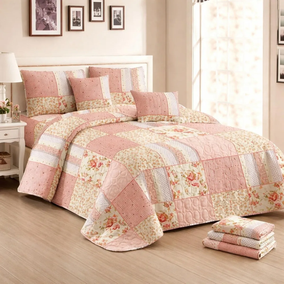 GENERICO - Cubrecama + Juego De Sabanas King Verano + Fundas Almohada - Multicolor - King