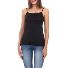 LADY GENNY - Camiseta Microfibra Pabilos Con Encaje