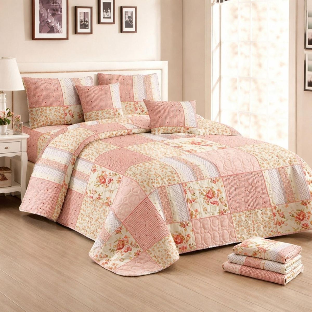 GENERICO - Cubrecama + Juego De Sabanas King Verano + Fundas Almohada - Multicolor - King