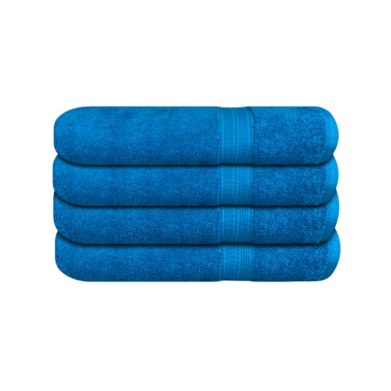 CHITECO - Pack 4 Toallas Mano Chiteco (Lourdes) 100% Algodon 500g 80x45 Turquesa