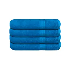 CHITECO - Pack 4 Toallas Mano (Lourdes) 100% Algodon 500g 80x45 Turquesa