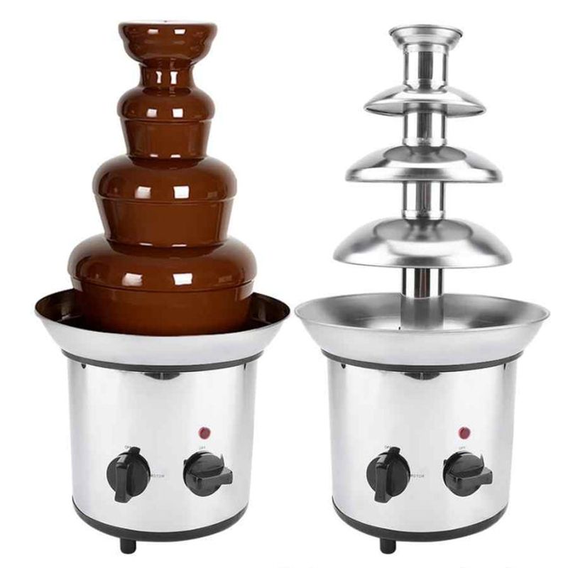 MOVI - Cascada Fuente Chocolate Fondue 4 Niveles Acero Inoxidable