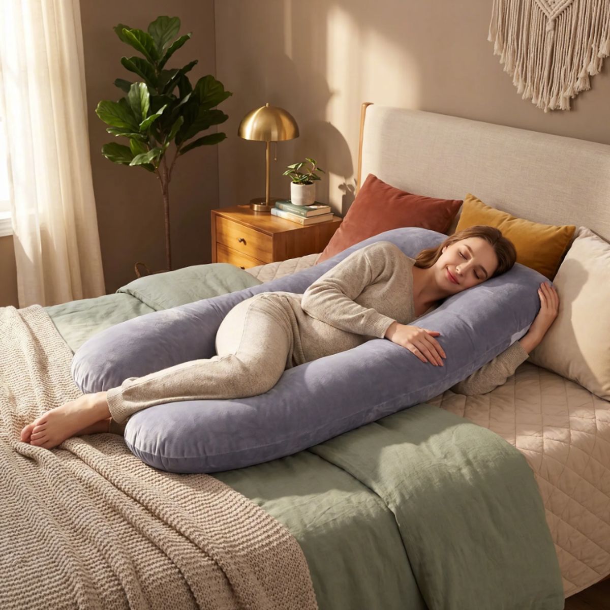 HOMER OUTDOOR - Almohada Maternidad Homer Outdoor Para Lactancia Comfort Gris Geométrico Maternal