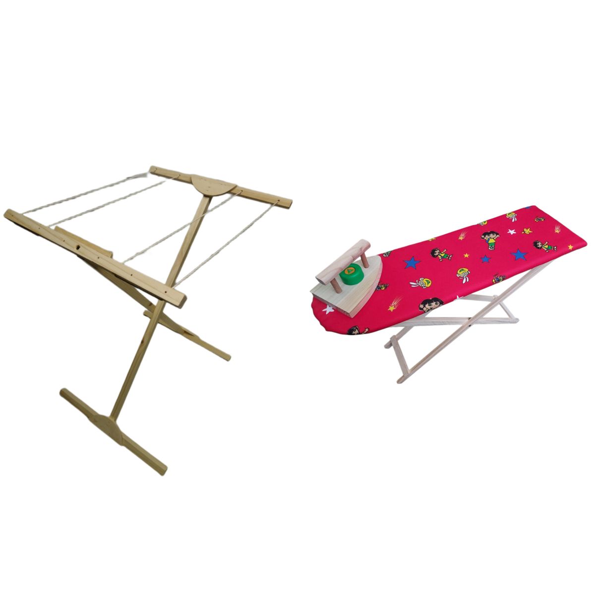 GENERICO - Set Juguete Niña Tabla De Planchar Y Tendedero Ropa