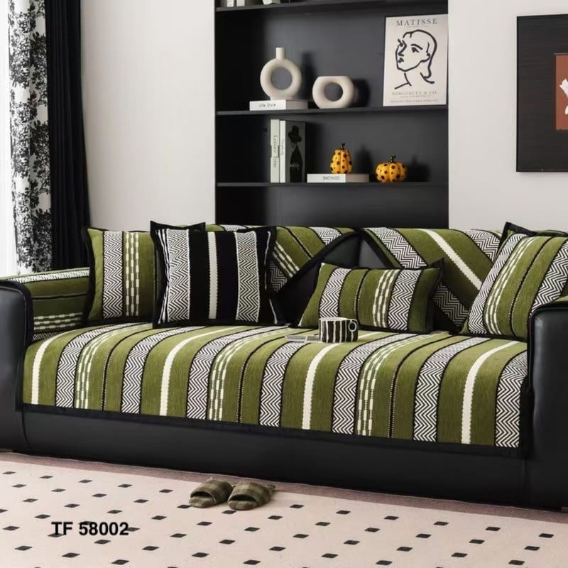 ANGELES DEL HOGAR - MANTA PARA SOFA 3C DISEÑO HOJAS 180CM X 70CM