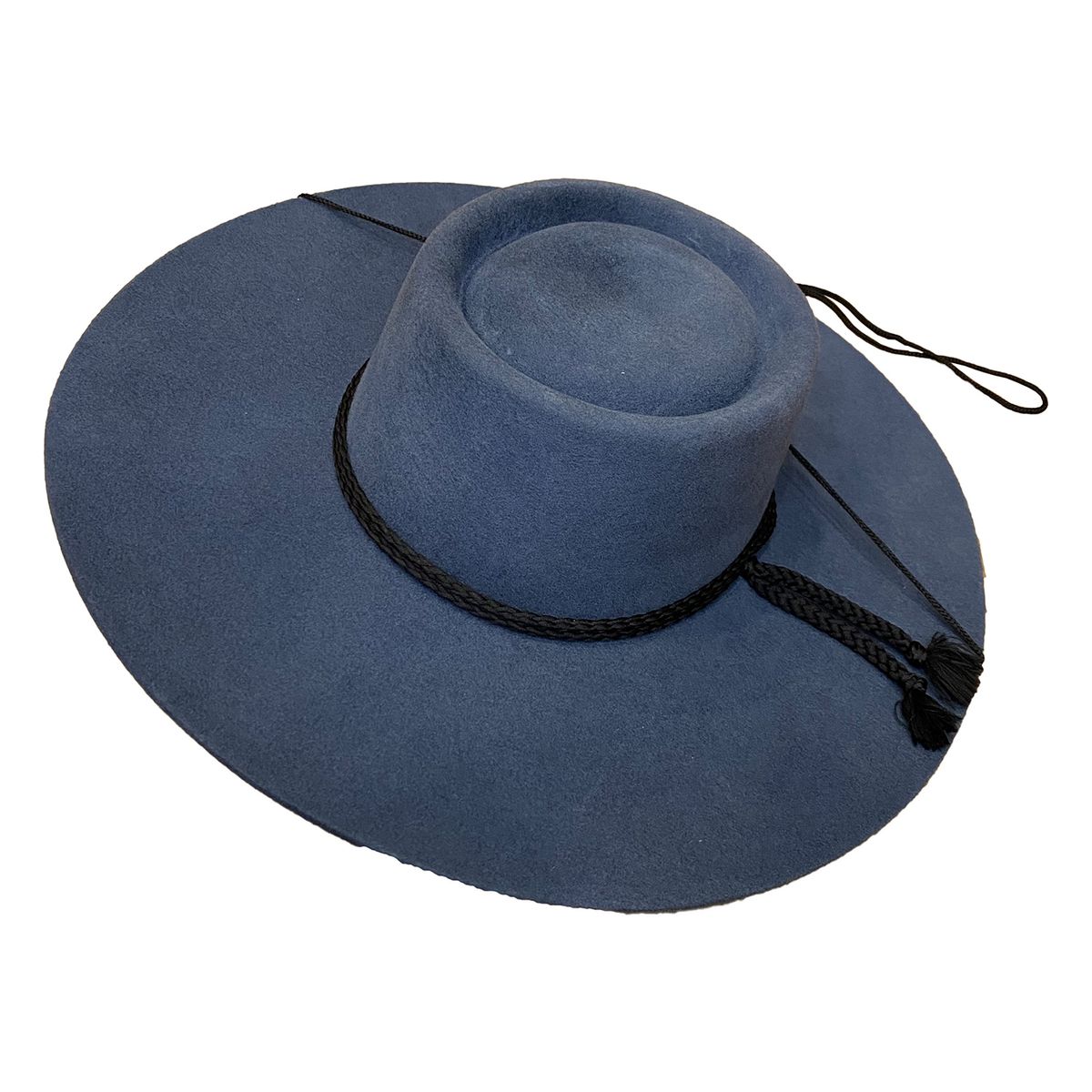 CORRALERO SASTRERIA - Sombrero de Paño azul Huaso Tradicional Chileno 2030 + Porta Sombrero