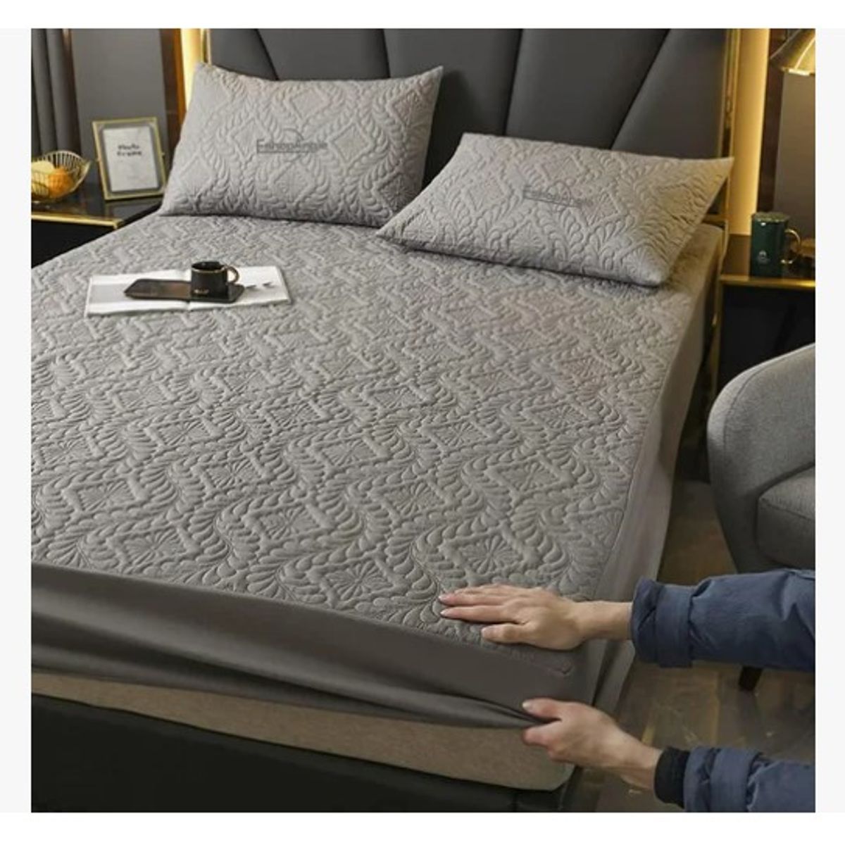 ESHOPANGIE - Cubre Colchón 2 Plazas Protector De Mancha Impermeable