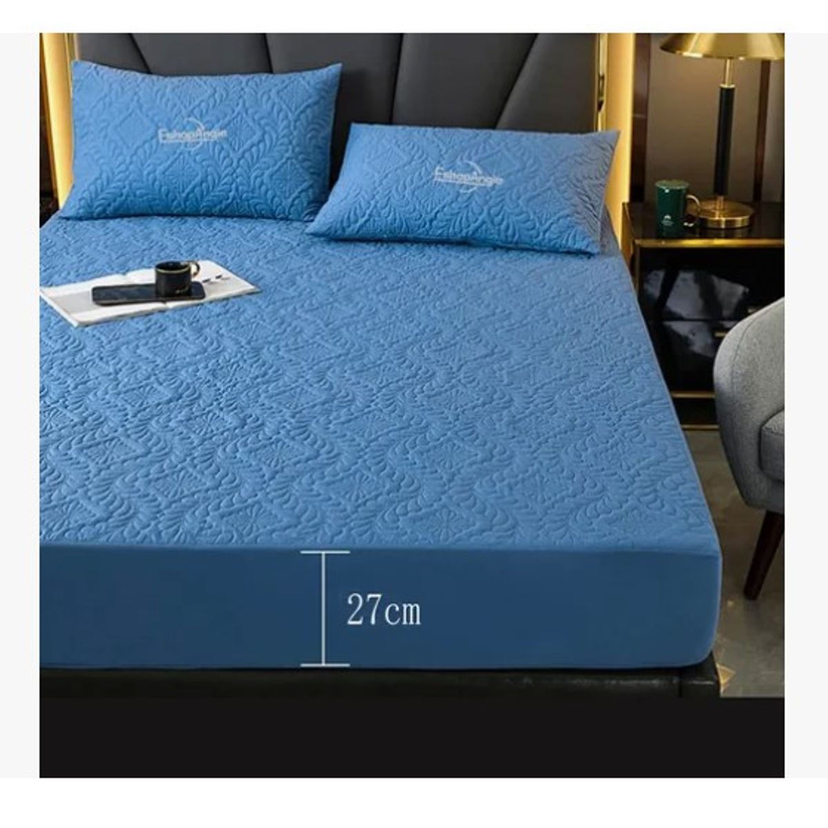 ESHOPANGIE - Cubre Colchón 2 Plazas Protector De Mancha Impermeable