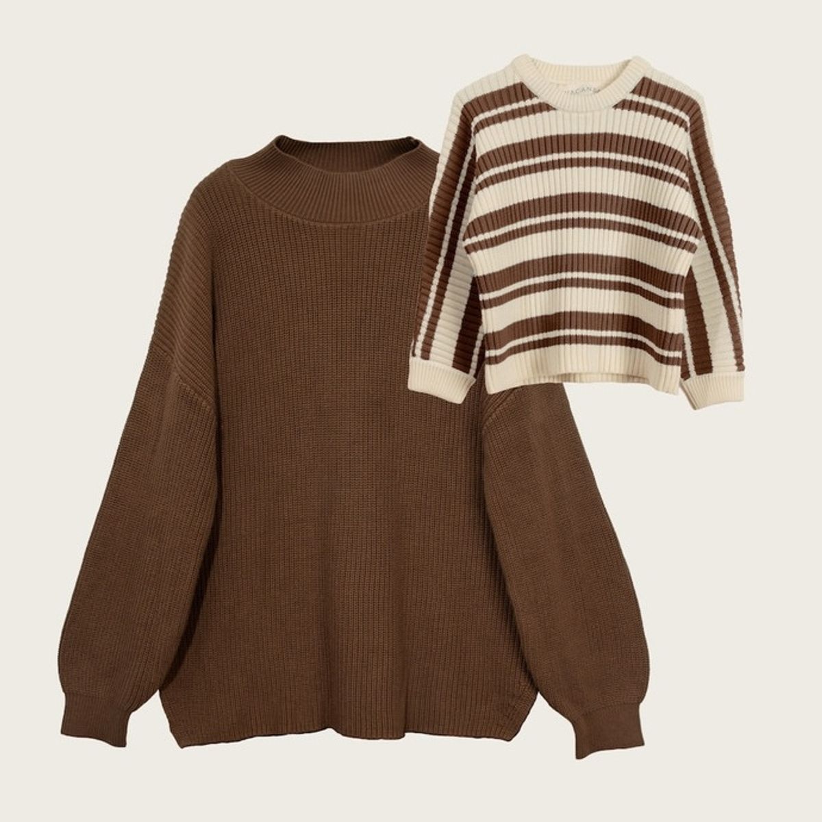 VACANZA - Set Sweaters Café Mamá + Hijo - 100% Algodón Orgánico
