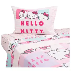 MASHINI - SABANA 1.5 PLAZAS Hello Kitty Incluye Funda Infantil