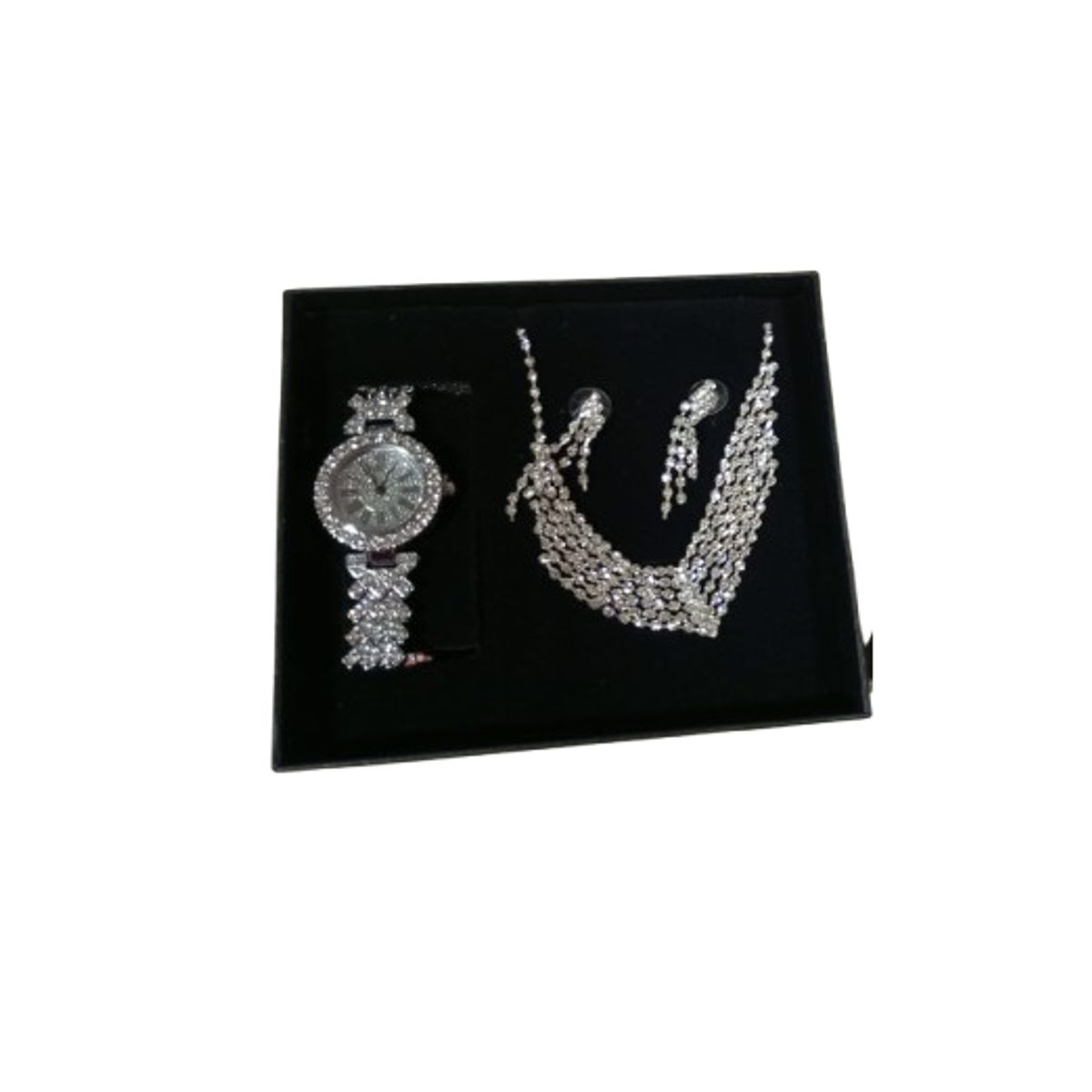 GENERICO - Set caja reloj con accesorios 4 piezas de acero inoxidable mujer