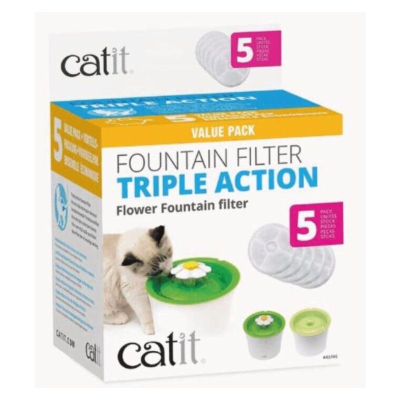 CAT IT - Cat It-Filtro Fuente Agua 5 Un /Gato/Flower 3 Lt