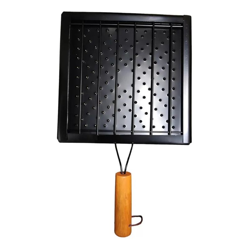 GENERICO - Tostador Manual De Cocina Tostar Pan Cubre Ollas Negro