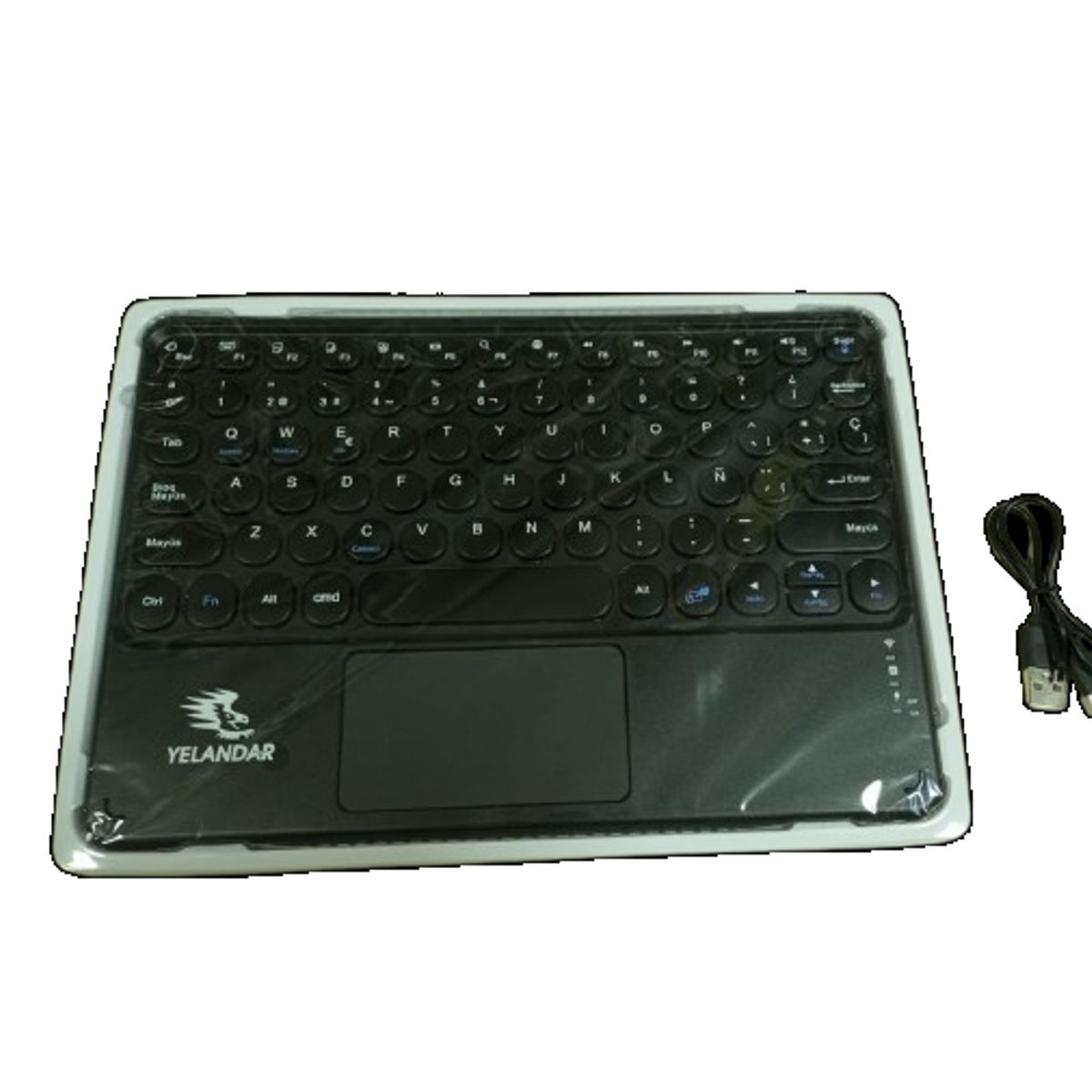 GENERICO - Mini teclado español con mousepad AN6030 recargable 27x24x1 cm