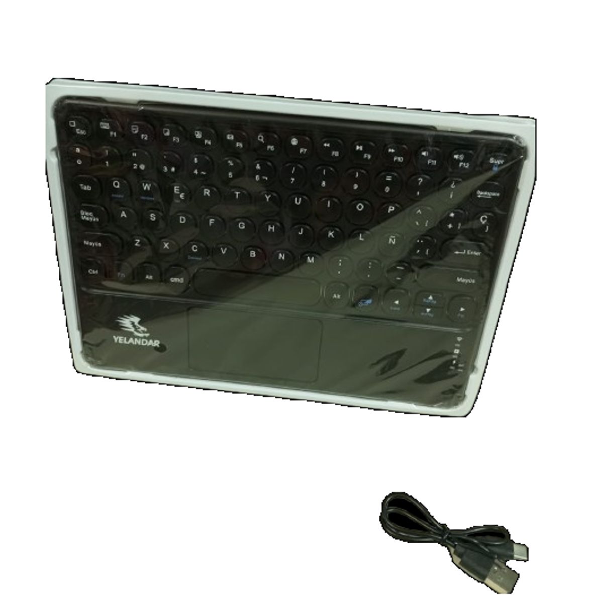 GENERICO - Mini teclado español con mousepad AN6030 recargable 27x24x1 cm
