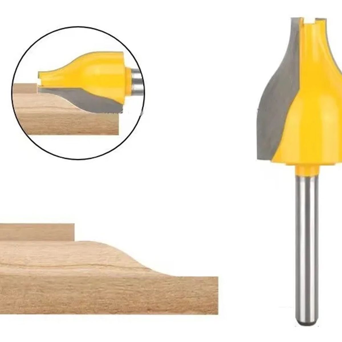 GENERICO - Fresa Madera Moldura Zócalo Marcos Vástago ¼ X 38,1 mm