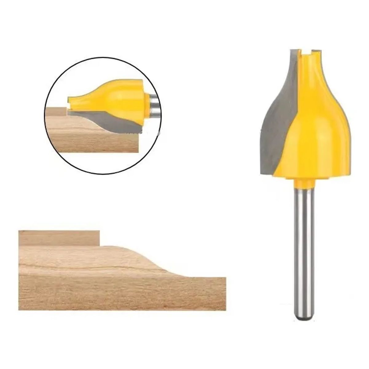 GENERICO - Fresa Madera Moldura Zócalo Marcos Vástago ¼ X 38,1 mm