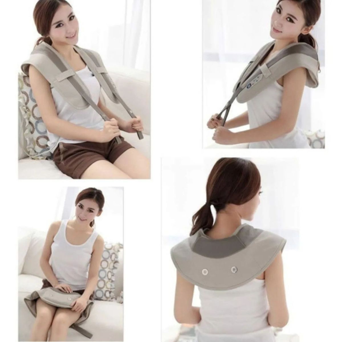 MOVI - Cojín Masajeador cuello y espalda- Alivio del Dolor