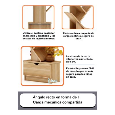 Imagen 2 del producto Librería Vertical En Forma De Árbol De 14 Capas Con Cajones