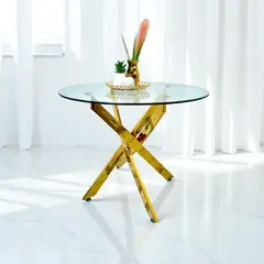 GENERICO - Mesa de Comedor Redonda Elegante Dubai 100x75 cm