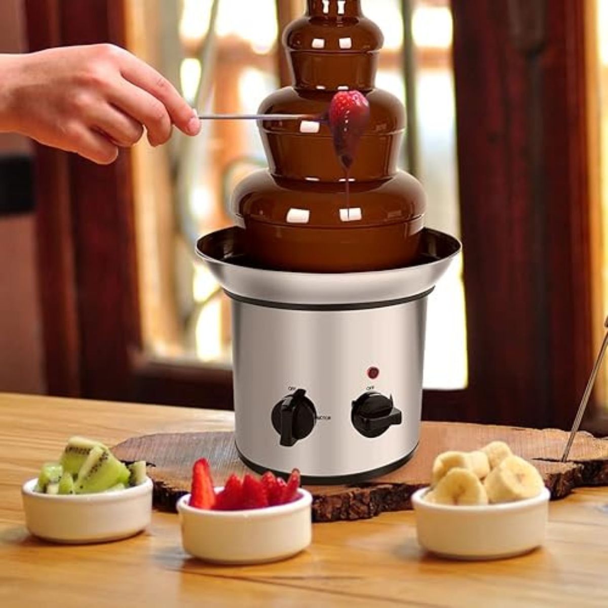 GENERICO - Cascada de  Chocolate 4 Niveles Acero Inoxidable- "Convierte tus Eventos en Momentos Inolvidables"