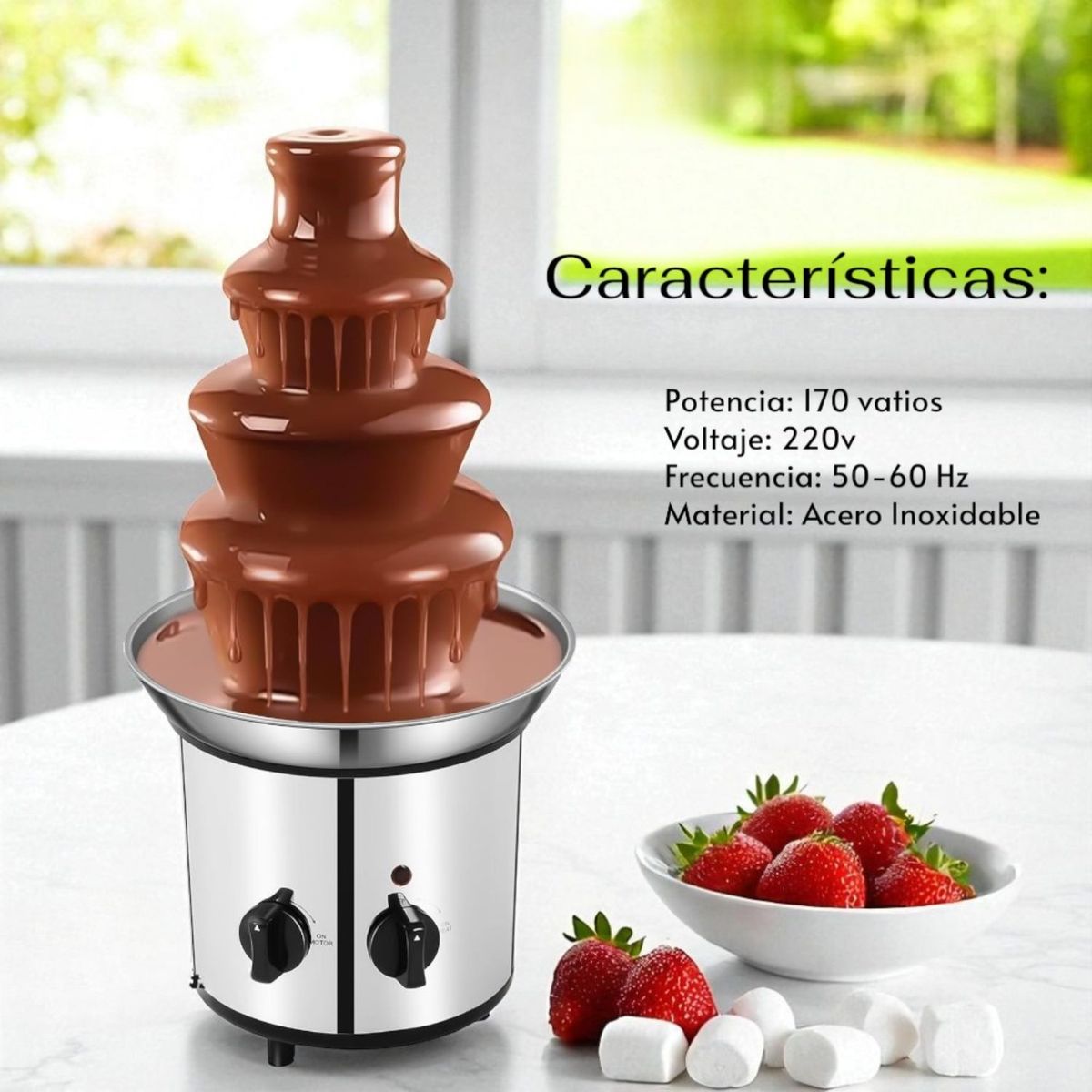 GENERICO - Cascada de  Chocolate 4 Niveles Acero Inoxidable- "Convierte tus Eventos en Momentos Inolvidables"
