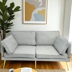 GENERICO - Sofa 2 cuerpos Lino Gris