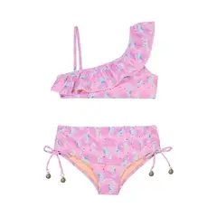 H2O WEAR - Traje de Baño Niña Bikini 1 Hombro UV50 Rosado - Rosa