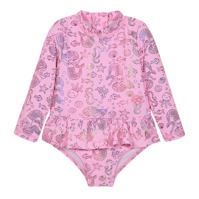 H2O WEAR - Traje de baño Bebe Niña V50 MLarga Vuelo Cintura H2O Wear - Rosa