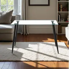 GENERICO - Mesa de Comedor Lyon Cuadrada Vidrio Templado 10mm