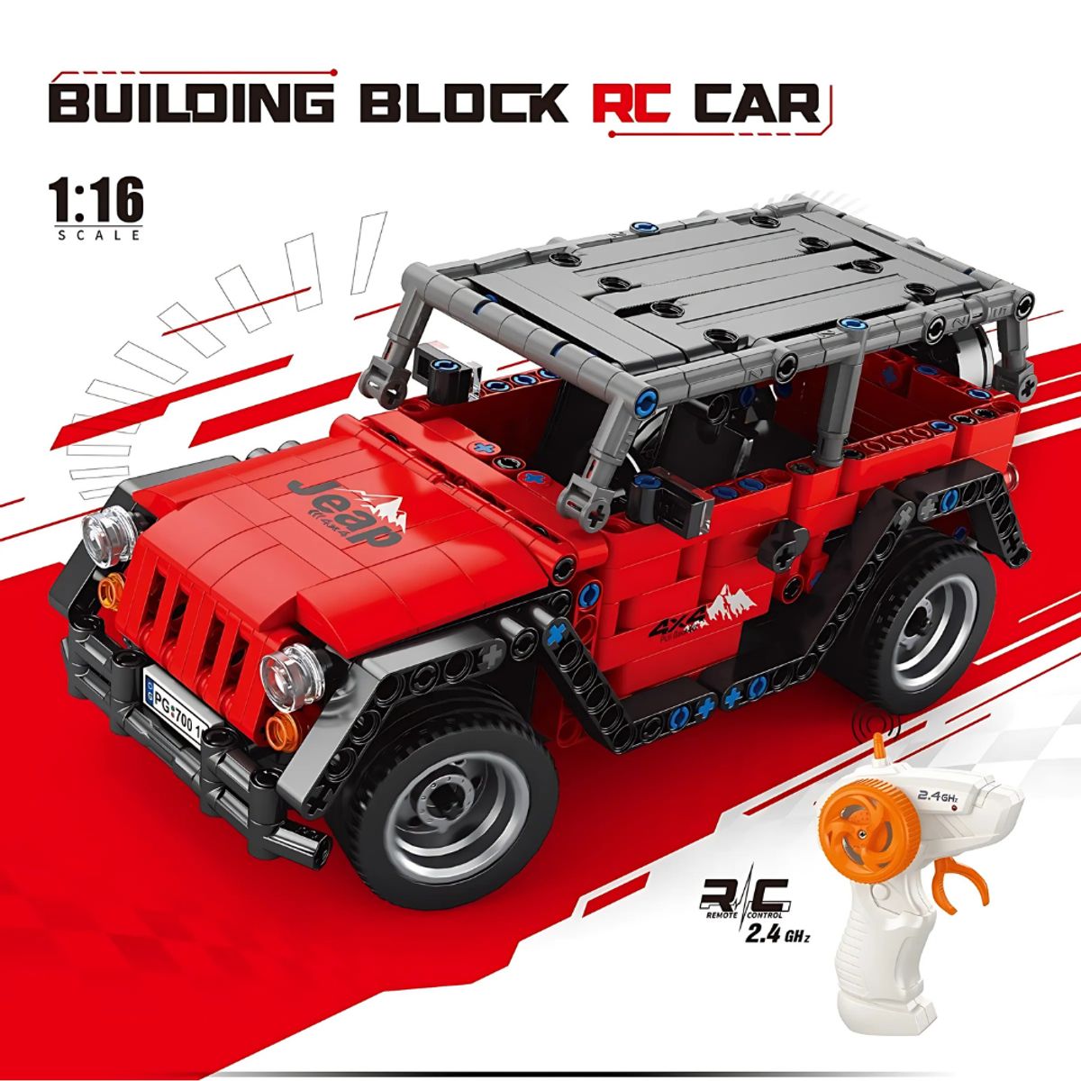 RC 71 - Jeep RC de Construcción a Control Remoto - 448 Piezas