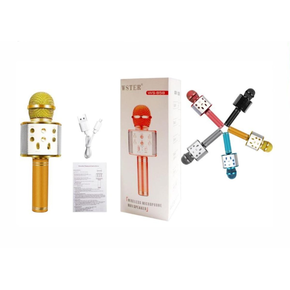 GENERICO - Microfono Karaoke Bluetooth Inalambrico Con Vocina Color Gris