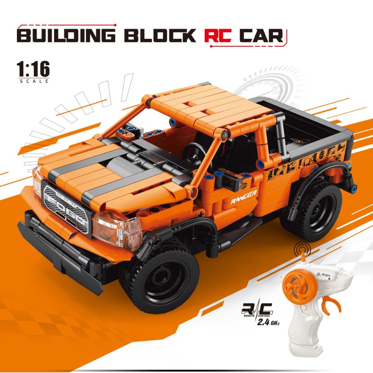 RC 71 - Camioneta 4x4 RC de Bloques de Construcción – 443 Piezas