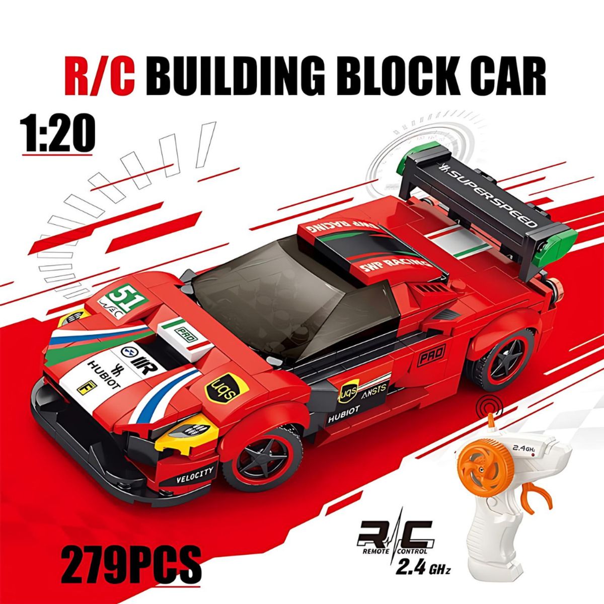 RC 71 - Ferrari RC Deportivo de Construcción a control - 279 Piezas