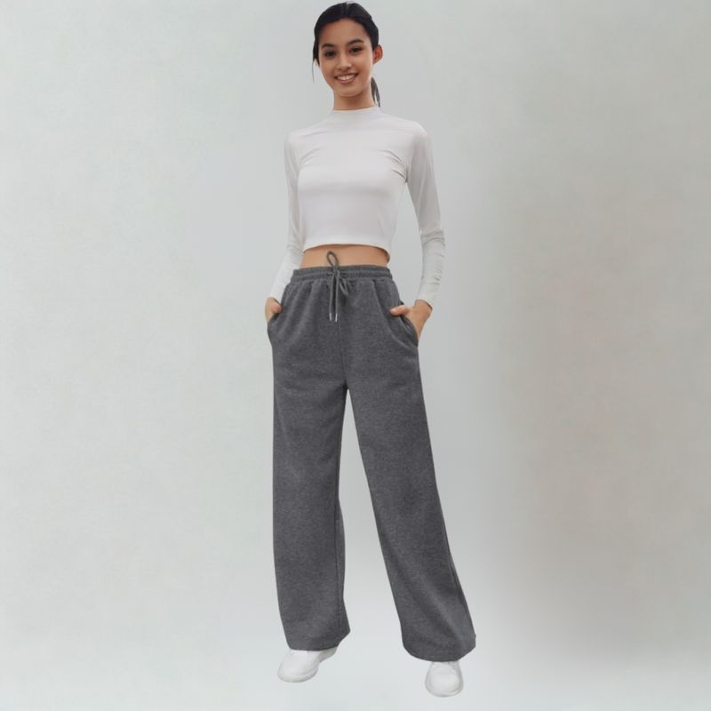 DESIGNERS - Pantalon Buzo Jogger Mujer Algodon Con Forro Polar Recto