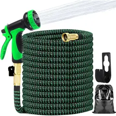 EVERSO - Manguera Retráctil Expandible Jardín 30 Metros Con Pistola Verde
