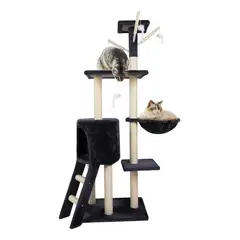 EVERSO - Rascador Torre 5 Niveles En Felpa Y Sisal Para Gato 138cm