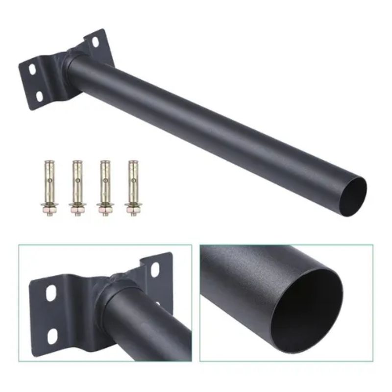 LISM - Soporte Poste 50cm + Pernos Para Alumbrado Focos Led Solares