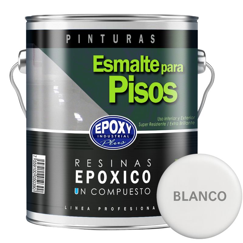 EPOXY - PINTURA PISOS - EPÓXICA BASE AGUA  - BLANCO  GALÓN
