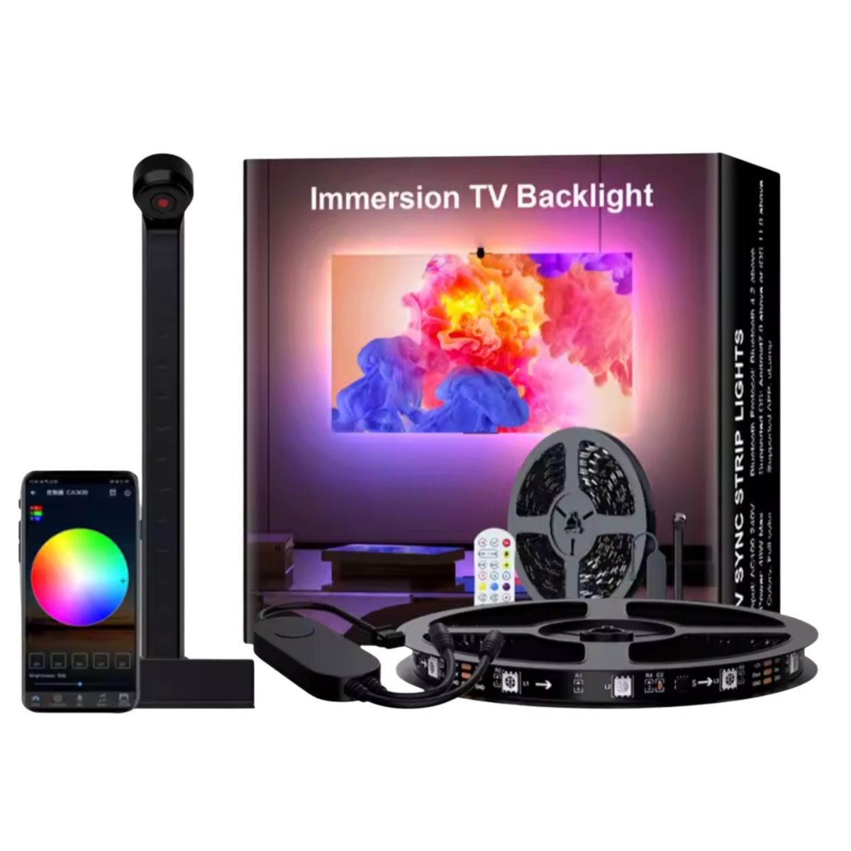 GENERICO - Tira Led Rgb Para Tv Sincroniza Colores Con Pantalla 55-65p