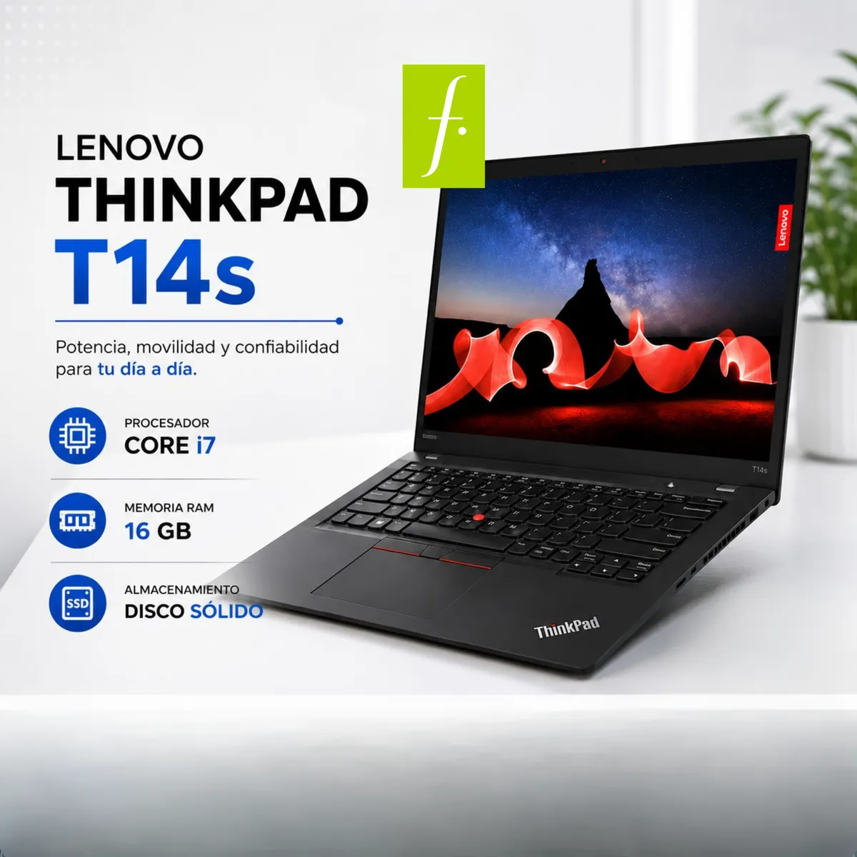 LENOVO - NOTEBOOK THINKPAD CORE I7 16 GB DE RAM Y DISCO SOLIDO SSD