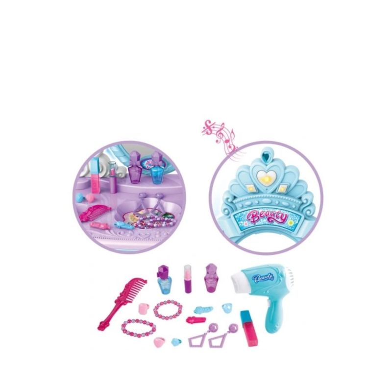 GENERICO - Juego Tocador De Niñas Con Espejo Accesorios De Princesa Azul SKU LC