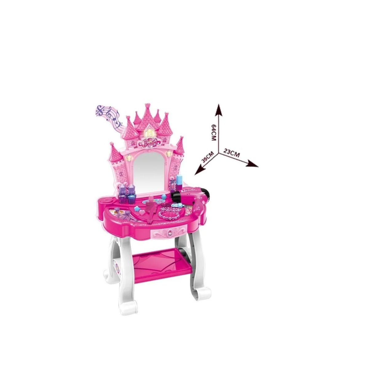 GENERICO - Mesa Espejo Juguete Tocador Niñas Con Luz y Sonido Castillo Princesas SKU LC
