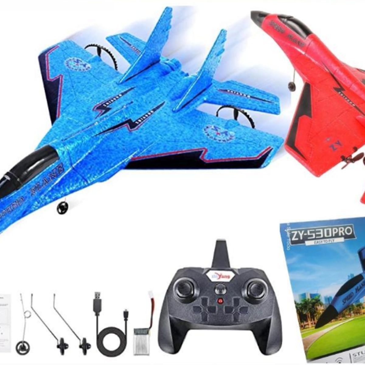 GENERICO - Avión A Control Remoto Con Luces Azul