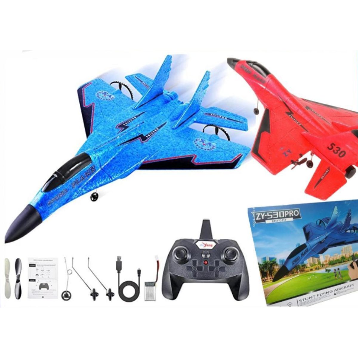 GENERICO - Avión A Control Remoto Con Luces Azul