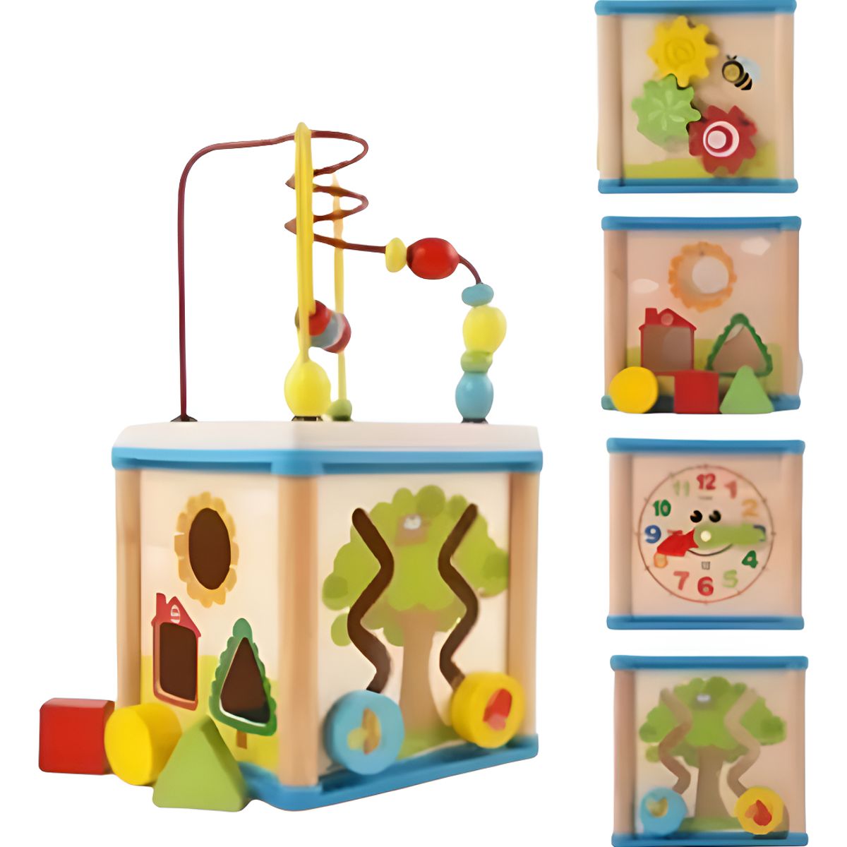 GENERICO - Cubo Montessori Didáctico De Madera Con Laberinto Infantil