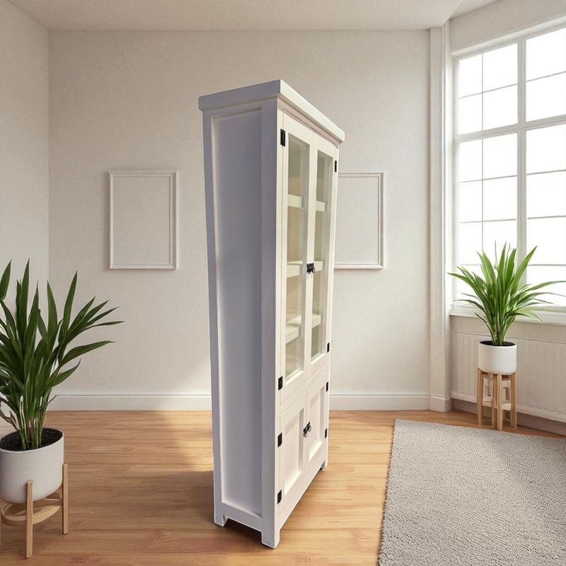 GENERICO - Vitrina de Madera Vintage S 70x32x180 color Blanco
