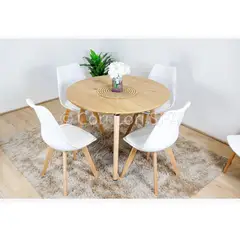 CORI CORI - Comedor Mesa Expandible 100-140-180cm + 4 Sillas Tulip Blanco