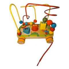 GENERICO - Carro Didáctico De Madera Con Laberinto Y Figuras 2 En 1