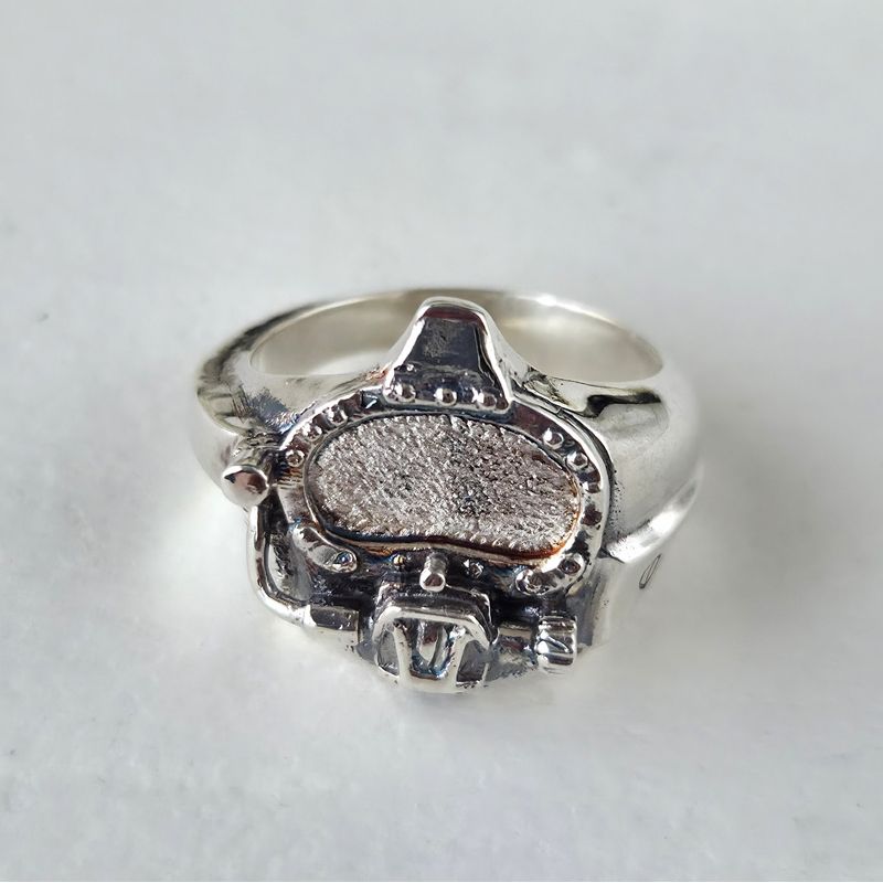 GENERICO - Anillo sello de plata para hombre